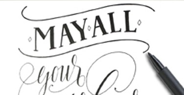 Lettering "May all your wishes come true"